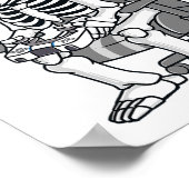 Poster Jeu Halloween Squelette Effrayant Joueur Garçons E (Coin)