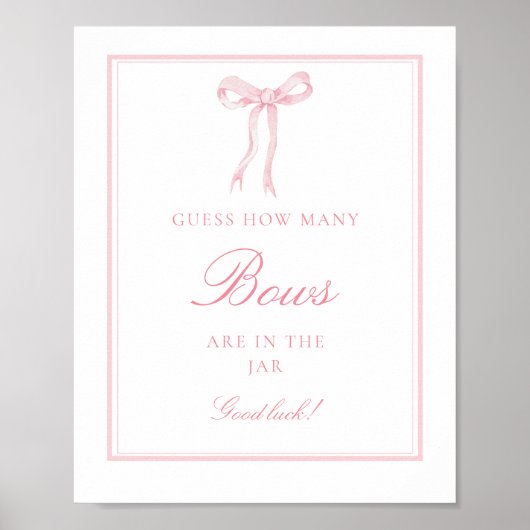 Poster Jeu Imprimable Coquette Rose Combien de Rubans (Devant)