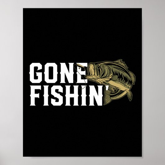 Poster Jeu Pêche Funny Grosse Bouche B Cadeau De Pêche Po (Devant)