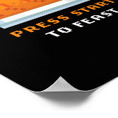 Poster Jeu Rétro Arcade Pixelisé Dinde – Appuyez sur Star (Coin)