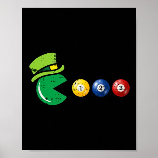 Poster Jeu Rétro Billard St Patricks Day  (Devant)