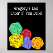 Poster Jeu RPG Dice, Conseil, Jeux d'Imaginaire Personnal (Devant)
