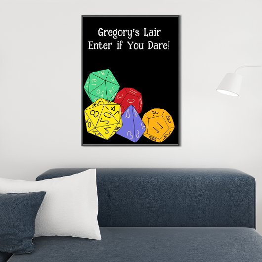 Poster Jeu RPG Dice, Conseil, Jeux d'Imaginaire Personnal