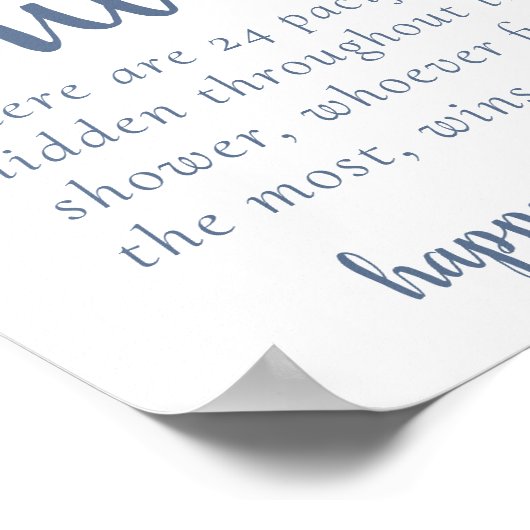 Poster Jeu simple d'ardoise | Dusty Blue Custom Combien (Coin)