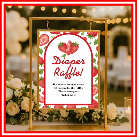 Poster Jeu sucré de fraise de fraise de couches