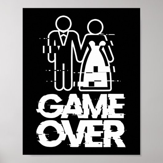 Poster Jeu sur Glitch Bride Groom Drôle Mariage (Devant)