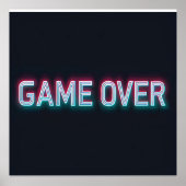 Poster Jeu sur néon signe | Design d'arcade rétro brillan (Devant)