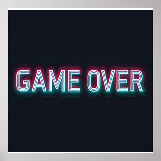 Poster Jeu sur néon signe | Design d'arcade rétro brillan (Devant)