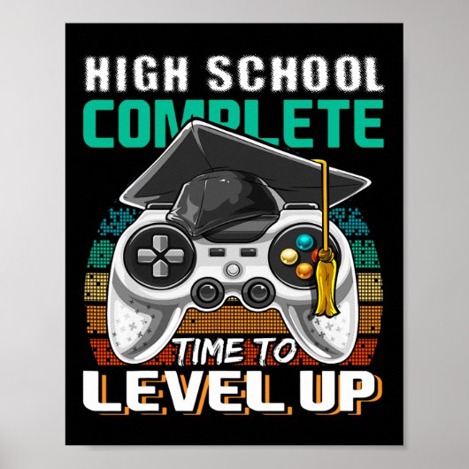 Poster Jeu Vidéo Complet de l'école Cadeau Graduation Sen (Devant)
