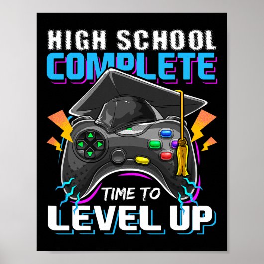 Poster Jeu Vidéo Complet de l'école Cadeau Graduation Sen (Devant)