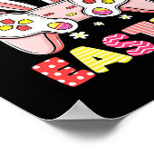 Poster Jeu Vidéo Contrôleur Bunny Gamer Joyeux Pâques (Coin)