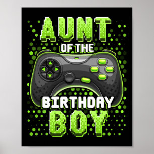 Poster Jeu vidéo d'anniversaire du garçon qui fête son an