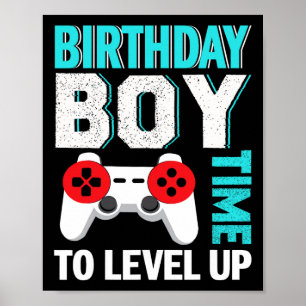 Poster Jeu Vidéo de garçon Anniversaire