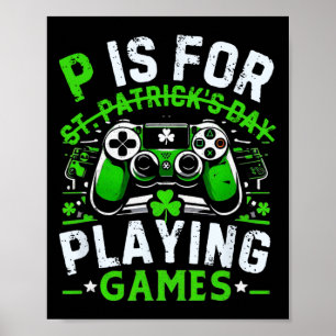Poster Jeu vidéo de la Saint-Patrick pour joueurs Jeux vi