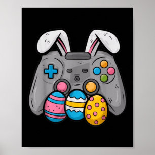 Poster Jeu Vidéo de Pâques oeufs de lapin Jeu Garçons enf