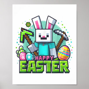Poster Jeu Vidéo de Pâques oeufs de lapin Jeu Garçons Hom