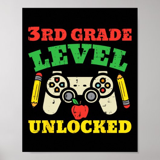 Poster Jeu vidéo déverrouillé de 3e année Premier jour de (Devant)