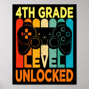 Poster Jeu vidéo déverrouillé de 4e année à l'école