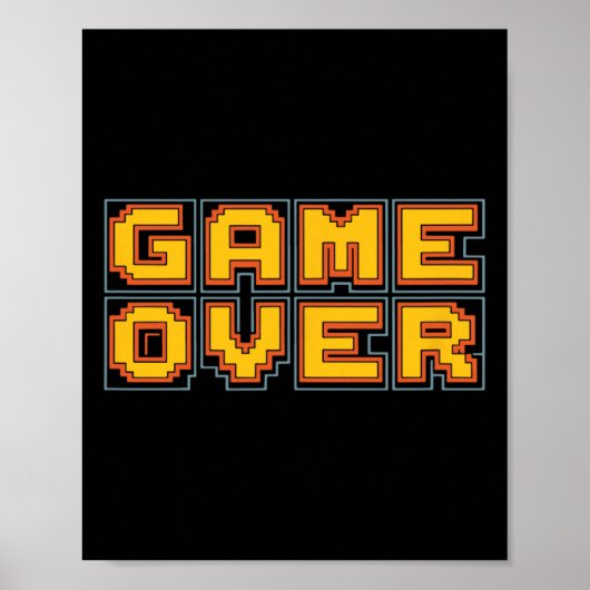 Poster Jeu vidéo drôle rétro arcade des années 80 Nostalg (Devant)
