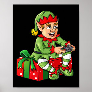 Poster Jeu Vidéo Elf de Noël Contrôleur Garçons Enfants X
