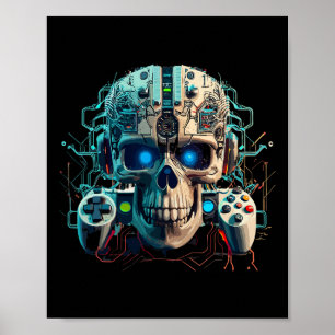 Poster Jeu Vidéo Joueur Amorphous Créature Crâne Jeu C