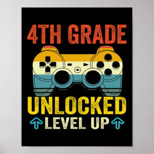 Poster Jeu Vidéo Niveau Déverrouillé De 4E Qualité Jusqu'