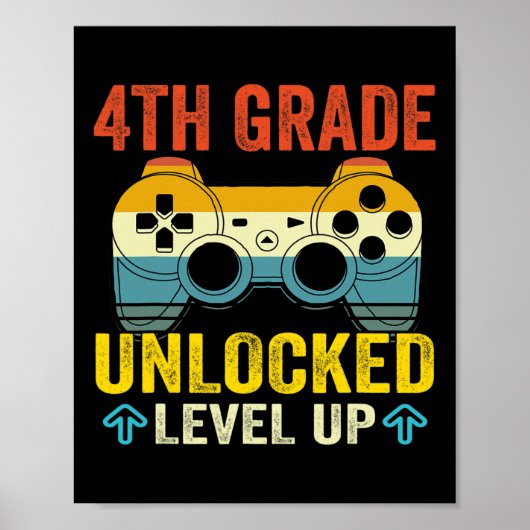 Poster Jeu Vidéo Niveau Déverrouillé De 4E Qualité Jusqu' (Devant)