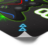 Poster Jeu vidéo Niveau haut Anniversaire de enfant Gamer (Coin)