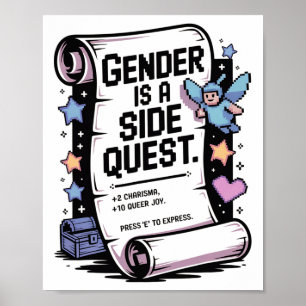 Poster Jeu vidéo Non-binary Gamer Gender Is A Side Quest