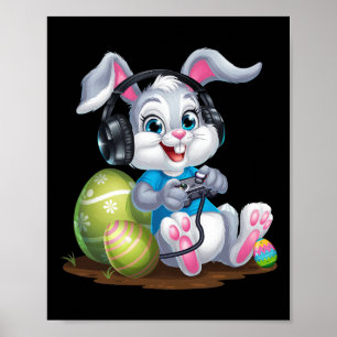 Poster Jeu Vidéo Oeuf Bunny Jeu de Pâques Garçons Ga