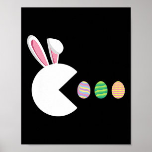 Poster Jeu Vidéo Oeufs Bunny Joueur de Pâques Enfants gar