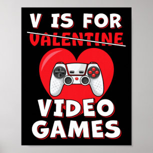 Poster Jeu Vidéo Valentines Jour Jeunesse Ado Garçons Enf