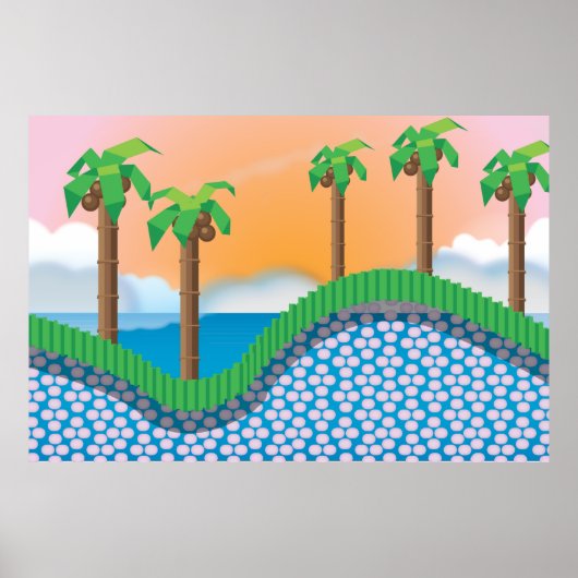 Poster Jeu Vidéo vintage Palm Trees. (Devant)