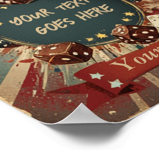 Poster Jeu vintage modifiable (Coin)