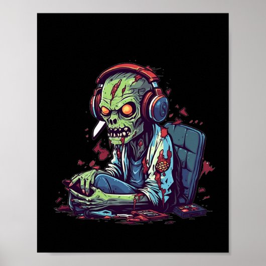 Poster Jeu Zombie Halloween Costume Jeu vidéo jeu C (Devant)