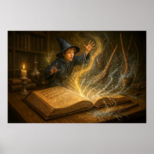 Poster Jeune assistant avec illustration d'imaginaire de (Devant)