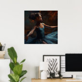 Poster Jeune Ballerina noire en Repose (Bureau à domicile)