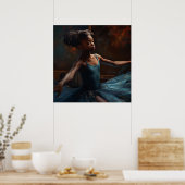 Poster Jeune Ballerina noire en Repose (Cuisine)
