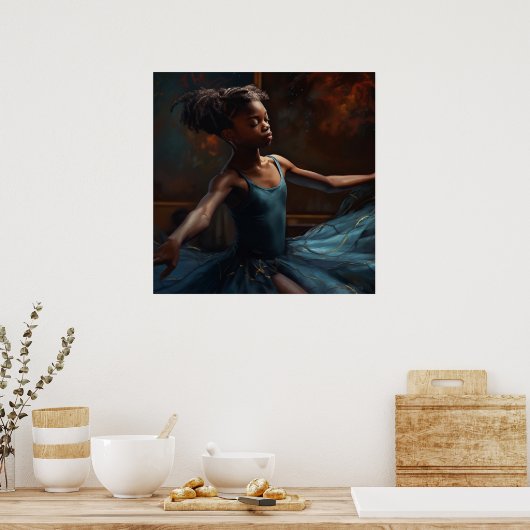 Poster Jeune ballerine noire au repos (Cuisine)