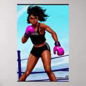 Poster Jeune boxeur afro-américain | Art AI (Devant)