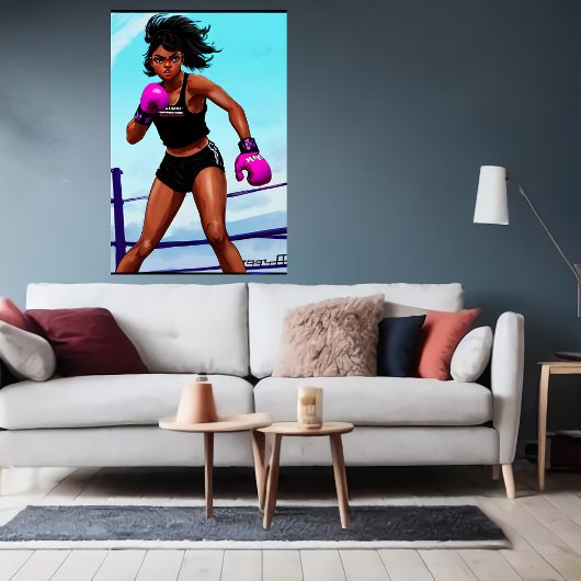 Poster Jeune boxeur afro-américain | Art AI
