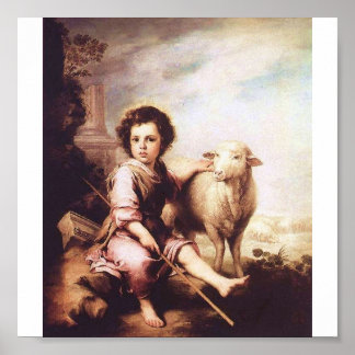 Poster Jeune Christ comme bon berger vers 1660