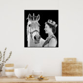 Poster Jeune Elizabeth II couronne son cheval (Cuisine)