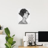 Poster Jeune femme (Bureau à domicile)