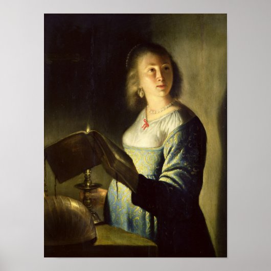 Poster Jeune femme à la bougie (Devant)