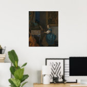 Poster Jeune femme à une virginal — Vermeer (Bureau à domicile)