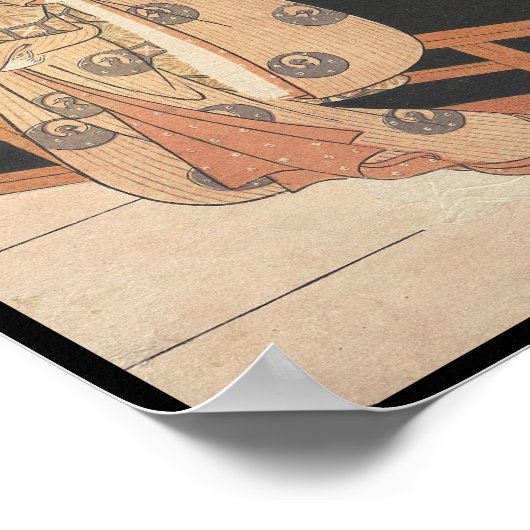 Poster Jeune femme Admirant des fleurs de prune à l'art n (Coin)