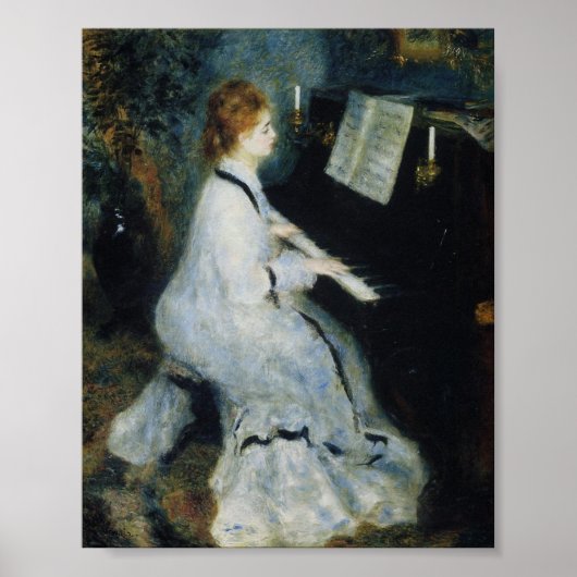 Poster Jeune femme au piano de Renoir (Devant)