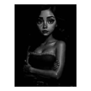 Poster Jeune femme aux grands yeux