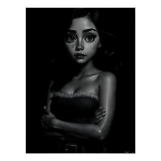 Poster Jeune femme aux grands yeux